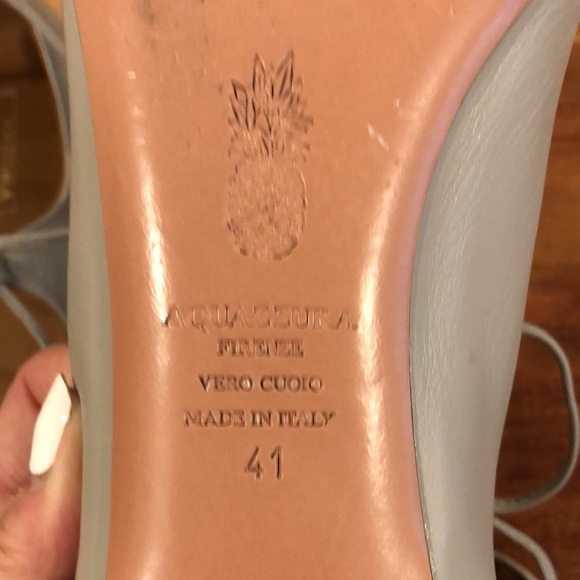 Aquazzura Christy Lace Up Leather Tan flats. Size 41. Excellent condition. - Picture 9 of 9